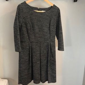 Black and white striped dress